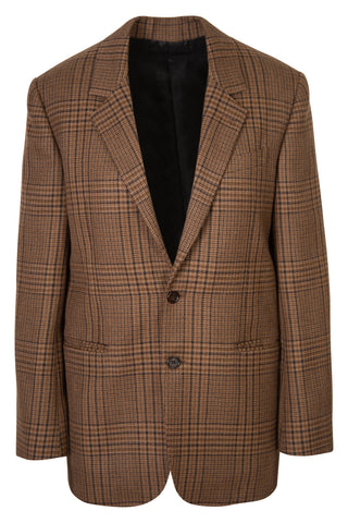 Classic Two Button Prince of Wales Check Wool Jacket | (est. retail $3,250) Jackets Celine   