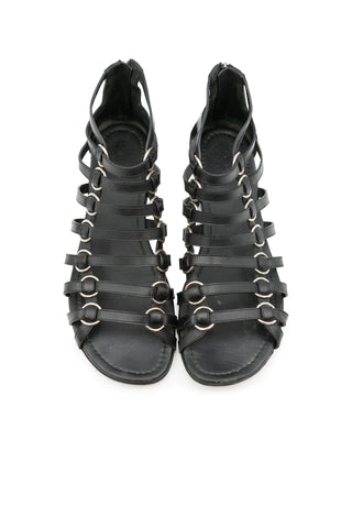 Paris Black Leather Gladiator Sandals Sandals Saint Laurent   