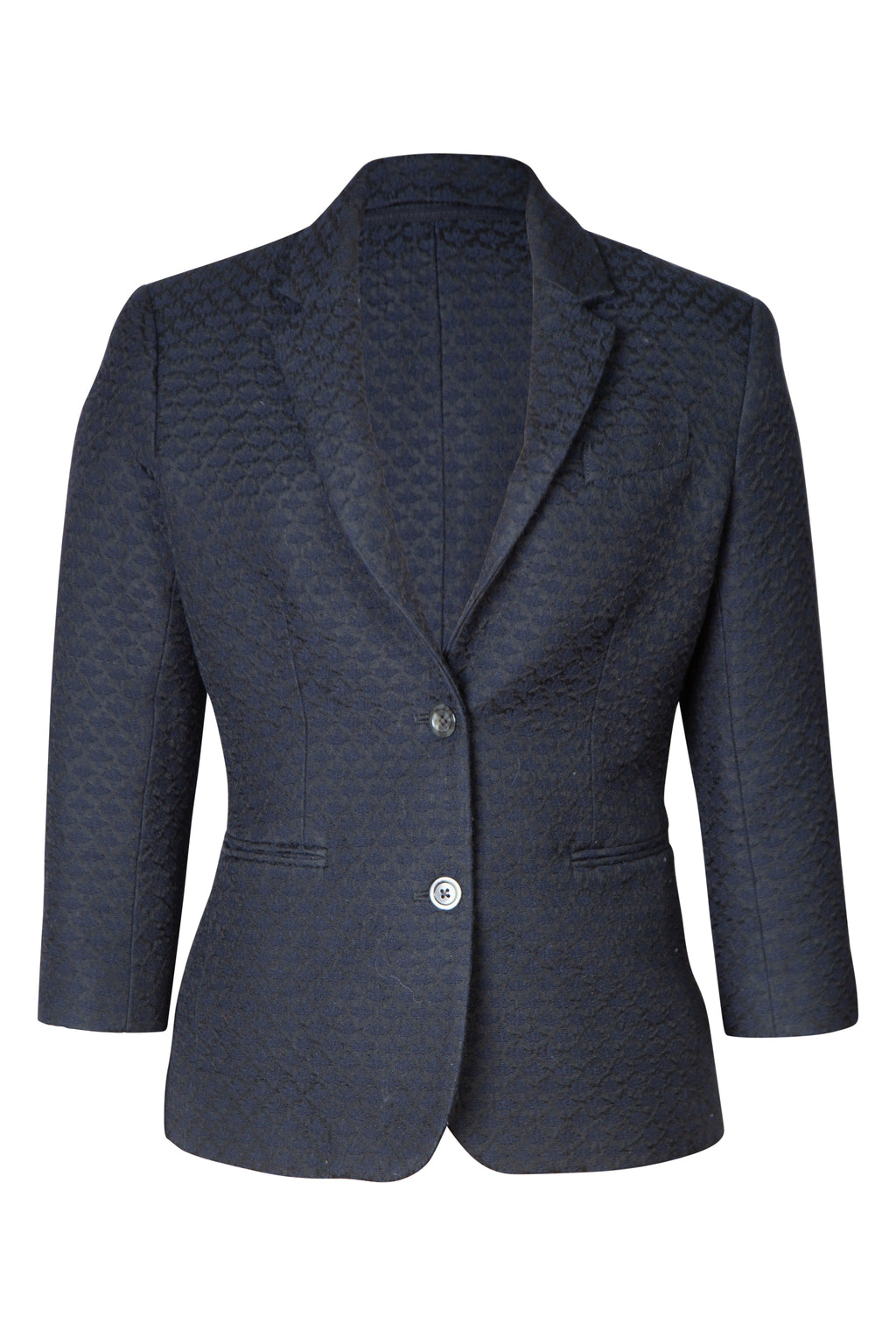 Dark Blue Jacquard Blazer