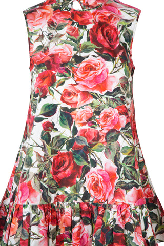 Rose-print Cotton Peplum Top | new with tags Shirts & Tops Dolce & Gabbana   