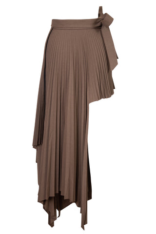 Brown Asymmetric Pleated Skirt Skirts Peter Do   