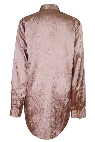 Sofi Pink Satin Floral Embossed Blouse Shirts & Tops Acne Studios   