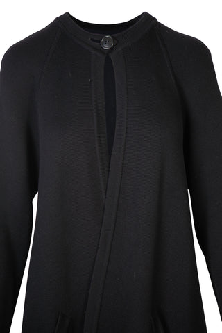 Black Wool Cardigan Coat Coats Celine   