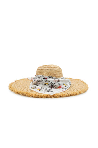 Vacation Raffia Hat with Bandana | (est. retail $490) Hats Erdem   