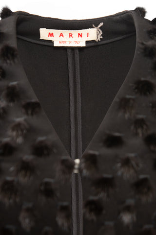 Mink Fur Embellished Black Jacket | new with tags Jackets Marni   