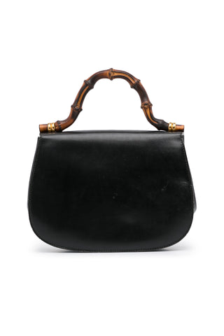 Small Bamboo Top Handle Flap Black Bags Gucci   