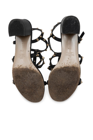 Garavani Calfskin Rockstud Sandals in Black | (est. retail $1,150) Sandals Valentino   