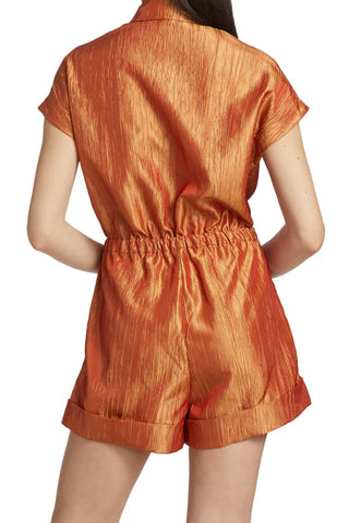 Tie Front Playsuit | Fire Orange Playsuit Izayla   