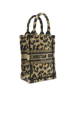 Mini Book Tote Phone Bag in Beige and Black Mizza Embroidery | (est. retail $2,350) Crossbody Bags Christian Dior   