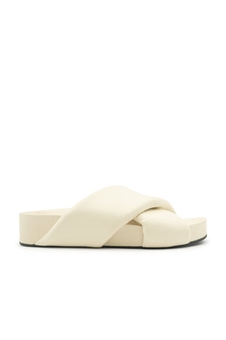 White Padded Leather Sandals Sandals Jil Sander   