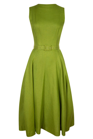 Vintage De Pinna Green Linen Dress Dresses De Pinna   