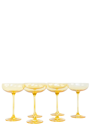 Estelle Colored Champagne Coupe Stemware - Set of 6 (Yellow) glassware Estelle Colored Glasses   