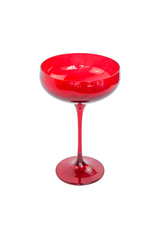 Estelle Colored Champagne Coupe Stemware - Set of 6 (Red) glassware Estelle Colored Glasses   
