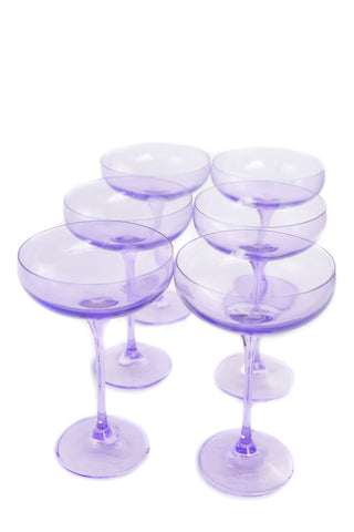 Estelle Colored Champagne Coupe Stemware - Set of 6 (Lavender) glassware Estelle Colored Glasses   
