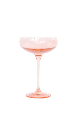 Estelle Colored Champagne Coupe Stemware - Set of 6 (Blush Pink) glassware Estelle Colored Glasses   