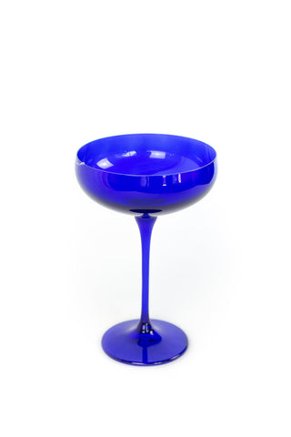 Estelle Colored Champagne Coupe Stemware - Set of 6 (Royal Blue) glassware Estelle Colored Glasses   