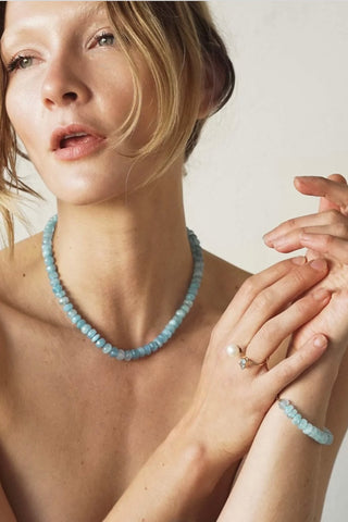 Aquamarine Crystal Necklace Fine Jewelry Jia Jia   