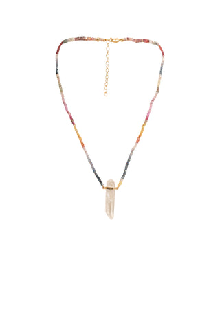 Light Rainbow Sapphire Crystal Quartz Charm Necklace Fine Jewelry Jia Jia   
