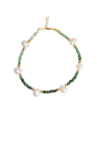 Emerald Pearl Gold Bead Bracelet Fine Jewelry Jia Jia   