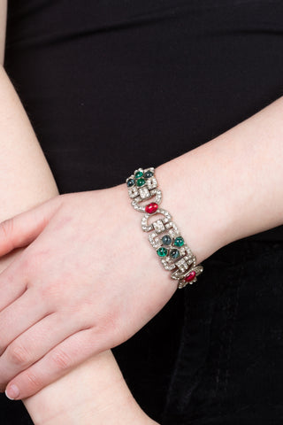 Silver Bracelet with Crystals and Multi Stones | made to order Fine Jewelry Ben-Amun   