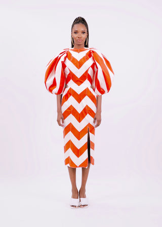 Cloud Sheath Dress in Poppy Vanilla Stripe | PF '22 (est. retail $1,150) Clothing Harbison   