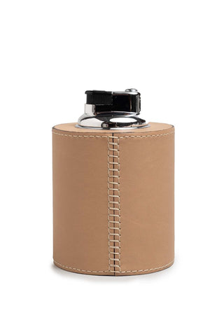 The Cylinder Table Lighter in Nappa Leather (Oyster) Lighters & Matches Hunting Season   