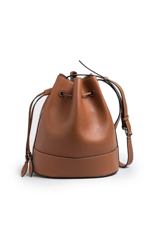 The Extra Large Drawstring in Nappa Leather (Cognac) Crossbody Bags Hunting Season   