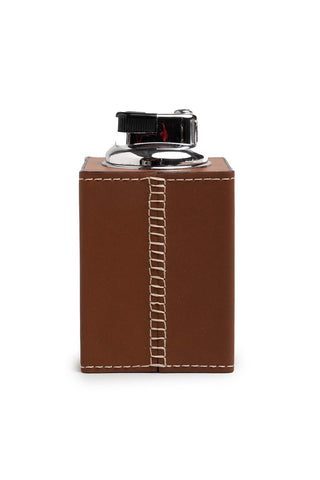 The Small Table Lighter in Nappa Leather (Cognac) Lighters & Matches Hunting Season   