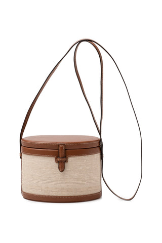 The Round Trunk in Nappa and Woven Fique (Cognac) Handbags Hunting Season   