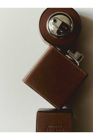 The Small Table Lighter in Nappa Leather (Cognac) Lighters & Matches Hunting Season   