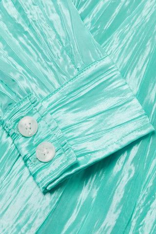 Crinkled Taffeta Tie Front Shirt | Tiffany Blue Shirts Izayla   
