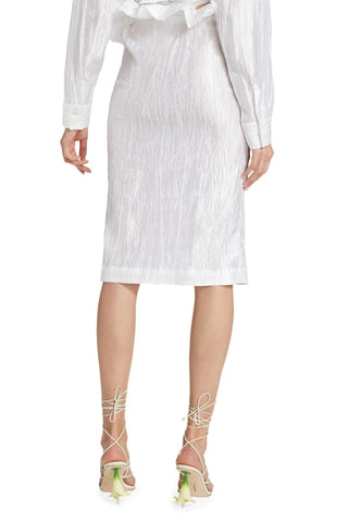 Crinkled Taffeta Skirt | White Skirt Izayla   