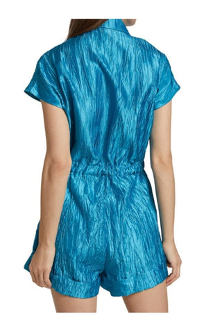Tie Front Playsuit | Turquoise Playsuit Izayla   