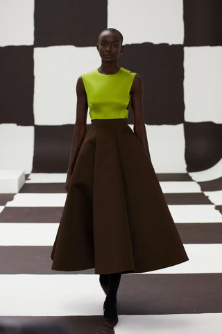 'Zena' Duchess Satin Flared High-rise Skirt | FW '22 Runway | new with tags (est. retail $1,920) Skirts Emilia Wickstead   