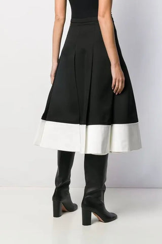 Two Tone Pleated Skirt in Black | (est. retail $2,365) Skirts Rochas   