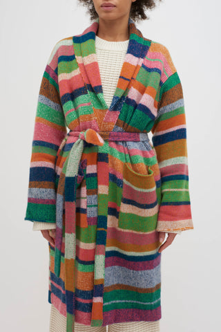 Cashmere Stripe Super Soft Robe/Cardigan | (est. retail $2,995) Sweaters & Knits The Elder Statesman   