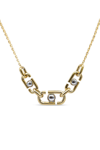 Icon 3 Link Necklace in Shiny Gold/Silver | (est. retail $230)