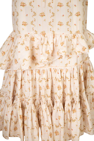 Onilde Floral-print Tiered Midi Cotton Dress | (est. retail $2,260) Dresses Brock Collection   