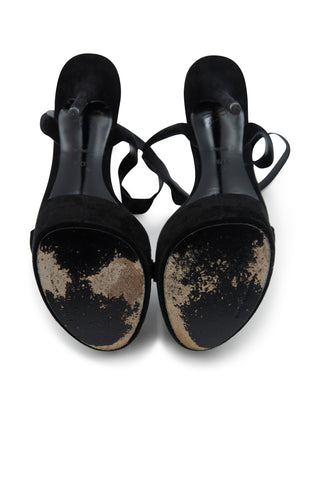 Suede Platform Heels in Black Sandals Alexander Wang   