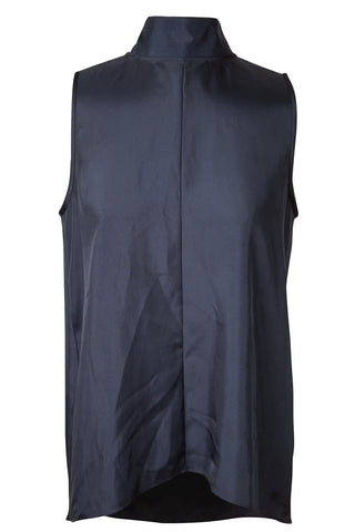 Sleeveless Turtleneck Top in Navy