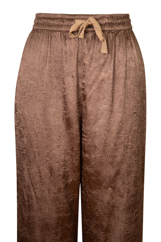 Crinkled-charmeuse Lounge Pants in Brown