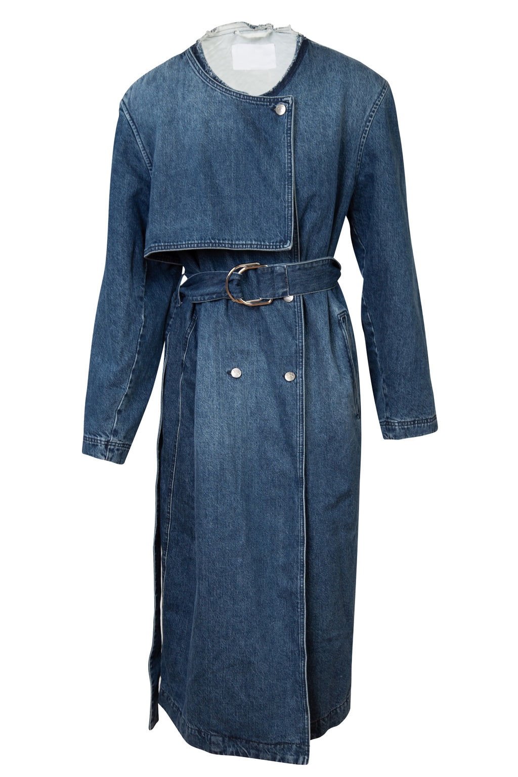 Remain Adina Cotton Denim Trench Coat In Blue (est. retail 730