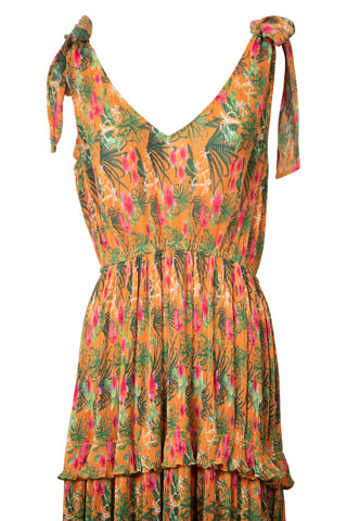 Torenias & Hibiscus Bloom in Orange Dress | (est. retail $1,250)
