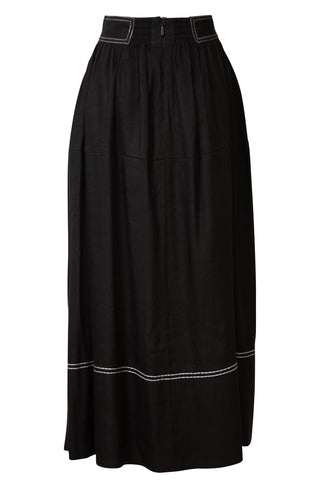 Vanades Flare Midi Skirt in Black