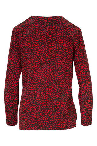 Heart Print Blouse in Red Clothing Saint Laurent   