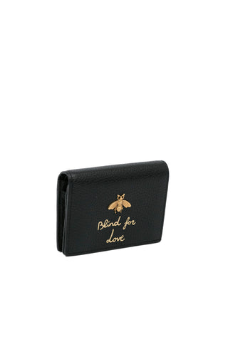 Blind For Love Animalier Bee Compact Wallet Black Small Leather Goods Gucci   