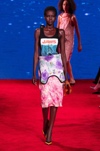 Brooch-embellished Floral-print Silk Taffeta Skirt | SS '19 Runway | (est. retail $2,500) Skirts Calvin Klein 205W39NYC   