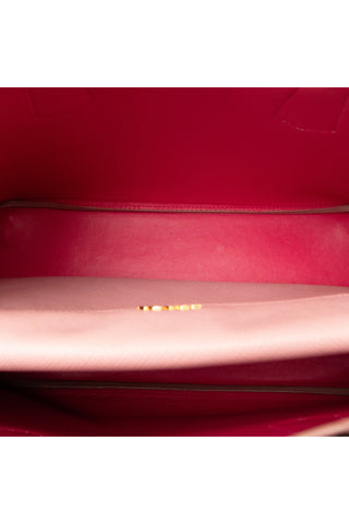 Medium Saffiano Cuir Double Satchel Pink Bags Prada   