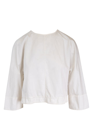High-Low Cotton Top in White