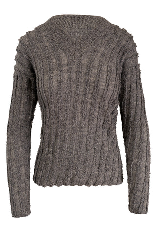 Textured V-Neck Sweater in Grey Sweaters & Knits Alexander Wang   